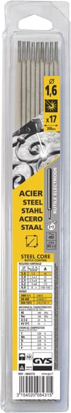 17 baguettes de soudure en acier Ø1.6mm · réf. 084315GYS