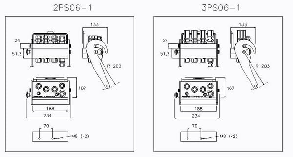 Multifaster DN10-4x1/2" BSP+Sähköliitin - Multifaster - 2PS06A4CMC - 3