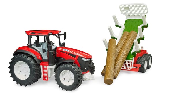 Tracteur avec remorque forestière vue 6