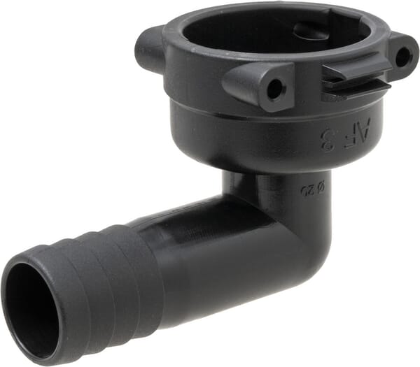 Raccord à fourche, femelle 90° AF3, embout de tuyau 20 mm · réf. 8419304
