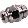 Push-in fitting straight - cylindrical outer thread, inner- and outer hexagon - type SCS..NSF