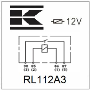 Mini relais 12V, normalement ouvert, 40A, avec support vue 3