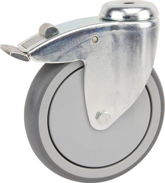 Roue pivotante, roue en polyuréthane : Ø150x32mm, Trou de vis simple, Load: 100kg, Tente · réf. 2477PJP150P3011