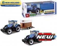 New Holland T7.315 tracteur agricole et remorque set 6 pcs — réf. BB1844060N