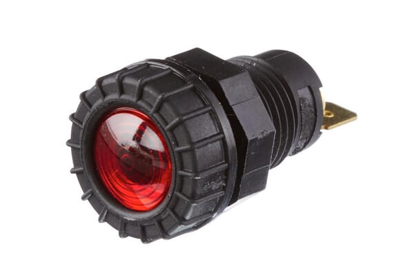 Feu d'avertissement Halogène, rond, 12/24V, rouge, à boulonner, borne à lame, Hella — réf. 2AA008594031