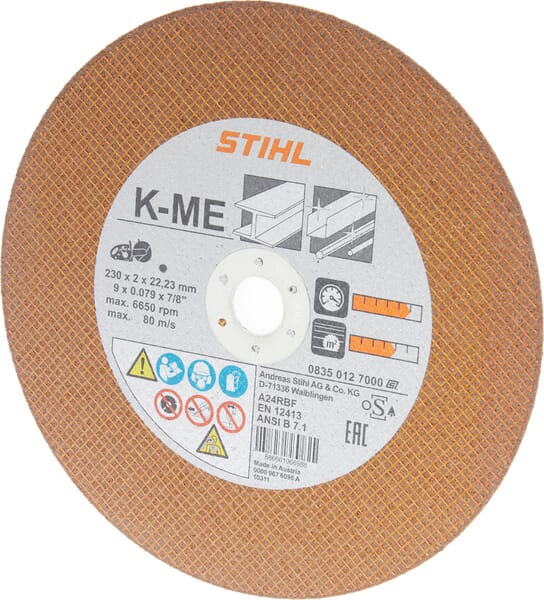 Disque à tronçonner en résine K-ME Ø230 mm — réf. 08350127000