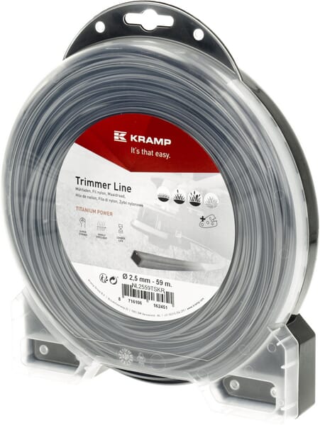 Fil de coupe Ø 2.5mm 59m carré Titanium Power gris Kramp — réf. NL2559TSKR