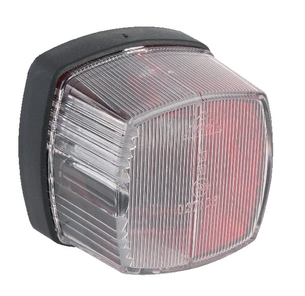 Feu de gabarit carré, 12V, rouge/blanc, boulonné, fiche plate, Geka — réf. SP621
