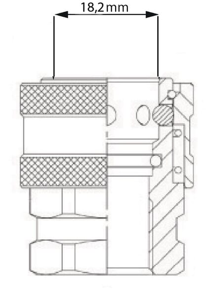 Raccord rapide femelle Ø18,2mm x M 1/4" inox vue 3