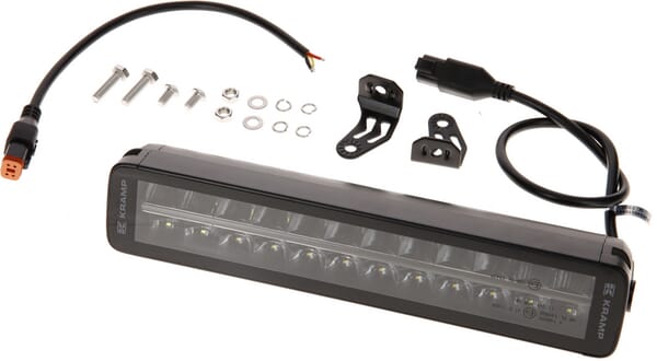 Barre lumineuse de travail LED, 120W, 10080lm, rectangulaire, 12/24V, blanc/orange, 357x70x67mm prise Deutsch, Combo, droite, 24LED, E-BOOST — réf. LA10812