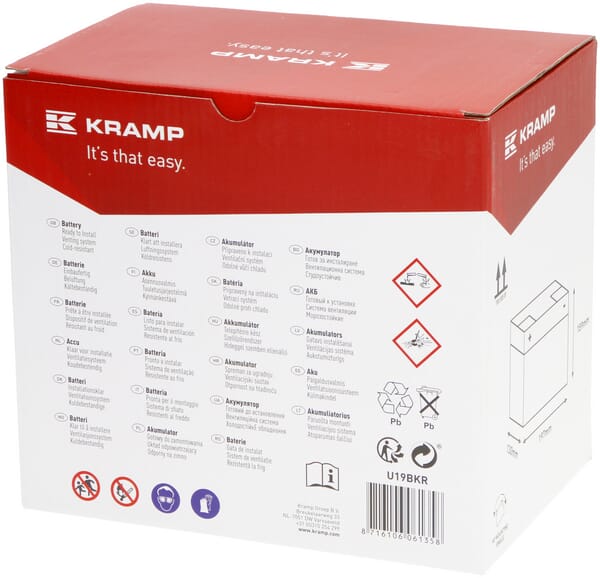 Batterie U1 12V 24Ah 250A fermée Kramp vue 4