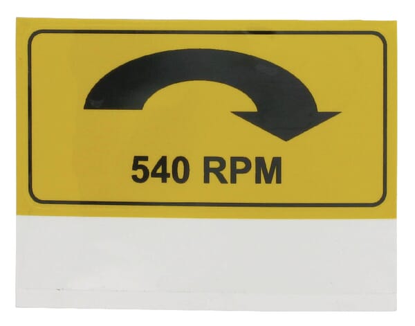 Autocollant cardan 540 rpm droite · réf. WB000020