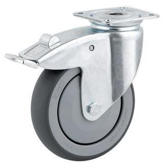 Roue pivotante, roue en polyuréthane : Ø50x19mm, Fixation de plaque: 60x60mm Load: 40kg Tente · réf. 2475PJP050P40