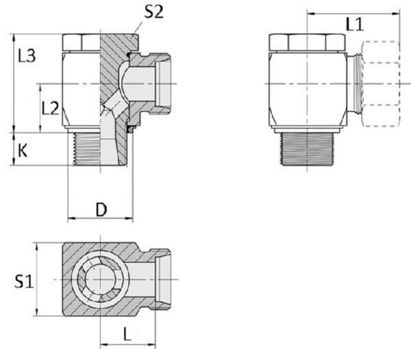 Coude orientable 10L-3/8BSP WD vue 2