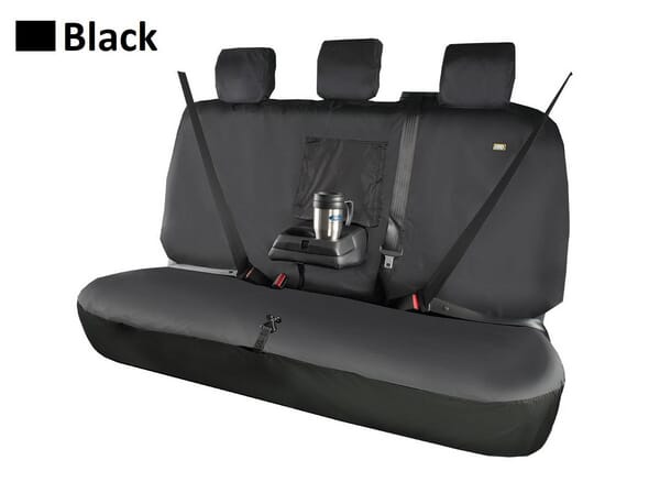 Housse de siège arrière, noir, 3 appuis-tête fixes, plateau rabattable, convient à Ford Ranger · réf. SC506011