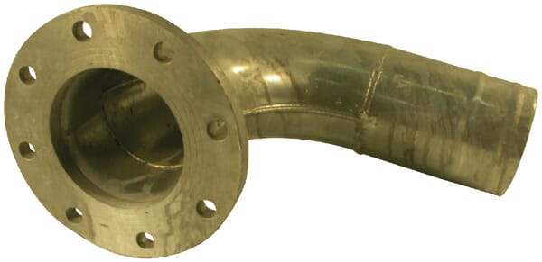 Oblouk 90° s normovanou přírubou a hadicovou přípojkou