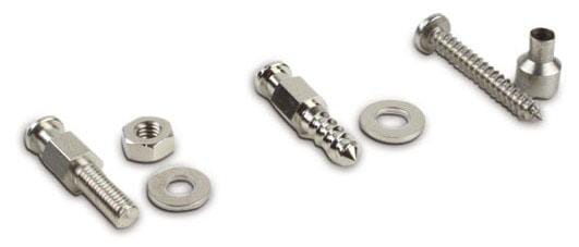 Šroub 4 x 20 mm, včetně podložky, poniklovaná mosaz