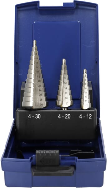 Sada stupňovitých vrtáků, 3 ks