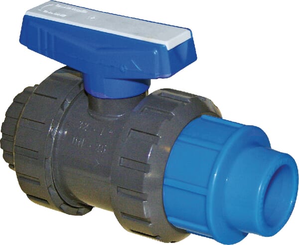 Vanne à bille PE cpl. PVC 20mm — réf. KS20206GP