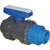 PVC-U ball valve - Sleeve (glue) x Compression nut (PE)