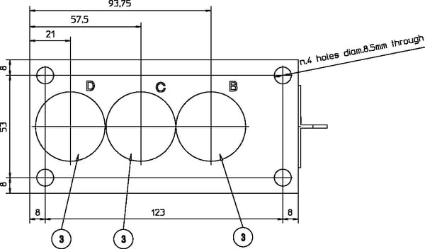 Bloc de retour 3x3/4" 1x1" vue 5