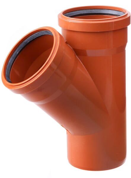 Pièce Y PVC 110/110 mm x 45° · réf. 16152110110045