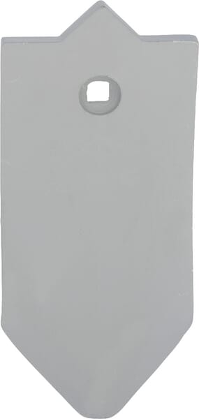 Pointe de cultivateur 250x120mm trempée, courbée, 1 trou, adaptée pour Unia — réf. 1738050010N