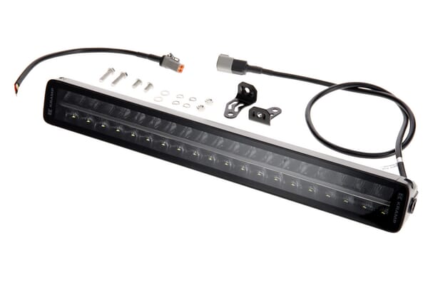 Barre lumineuse de travail LED, 200W, 16800lm, rectangulaire, 12/24V, blanc/orange, 561x70x67mm prise Deutsch, Combo, droite, 40LED, E-BOOST — réf. LA10813
